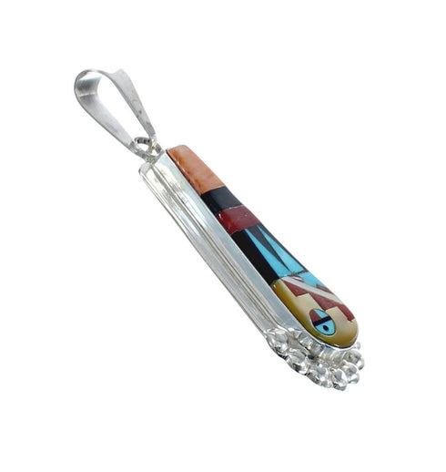 Multicolor Inlay Sterling Silver Sun Native American Pendant JX126332